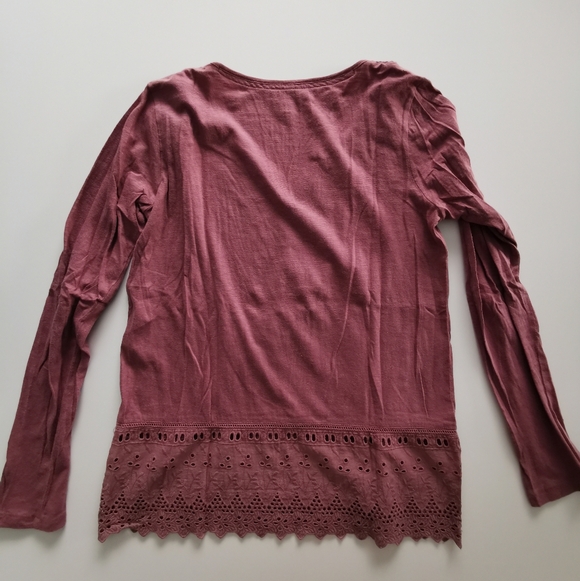 Element Long Sleeve Top Mauve With Lace Details - Picture 2 of 7